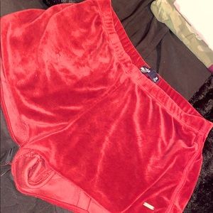 Velvet red shorts